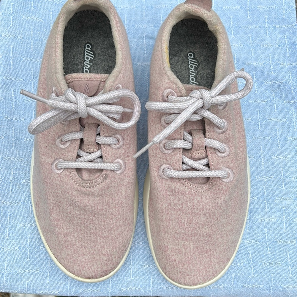 Allbirds Soft Pink Wool Sneakers, Size 7
